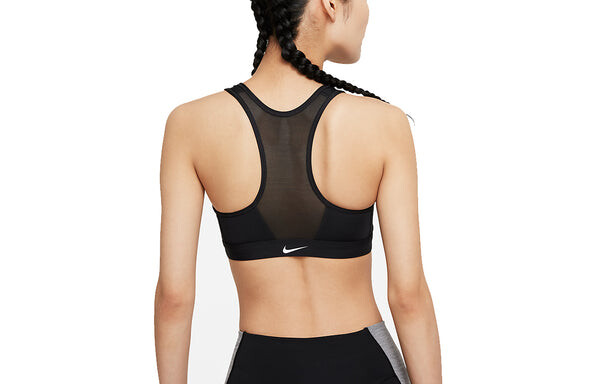 Жилеты Dri Fit Swoosh с застежкой-молнией спереди спортивный бюстгальтер Nike, черный — фото 2