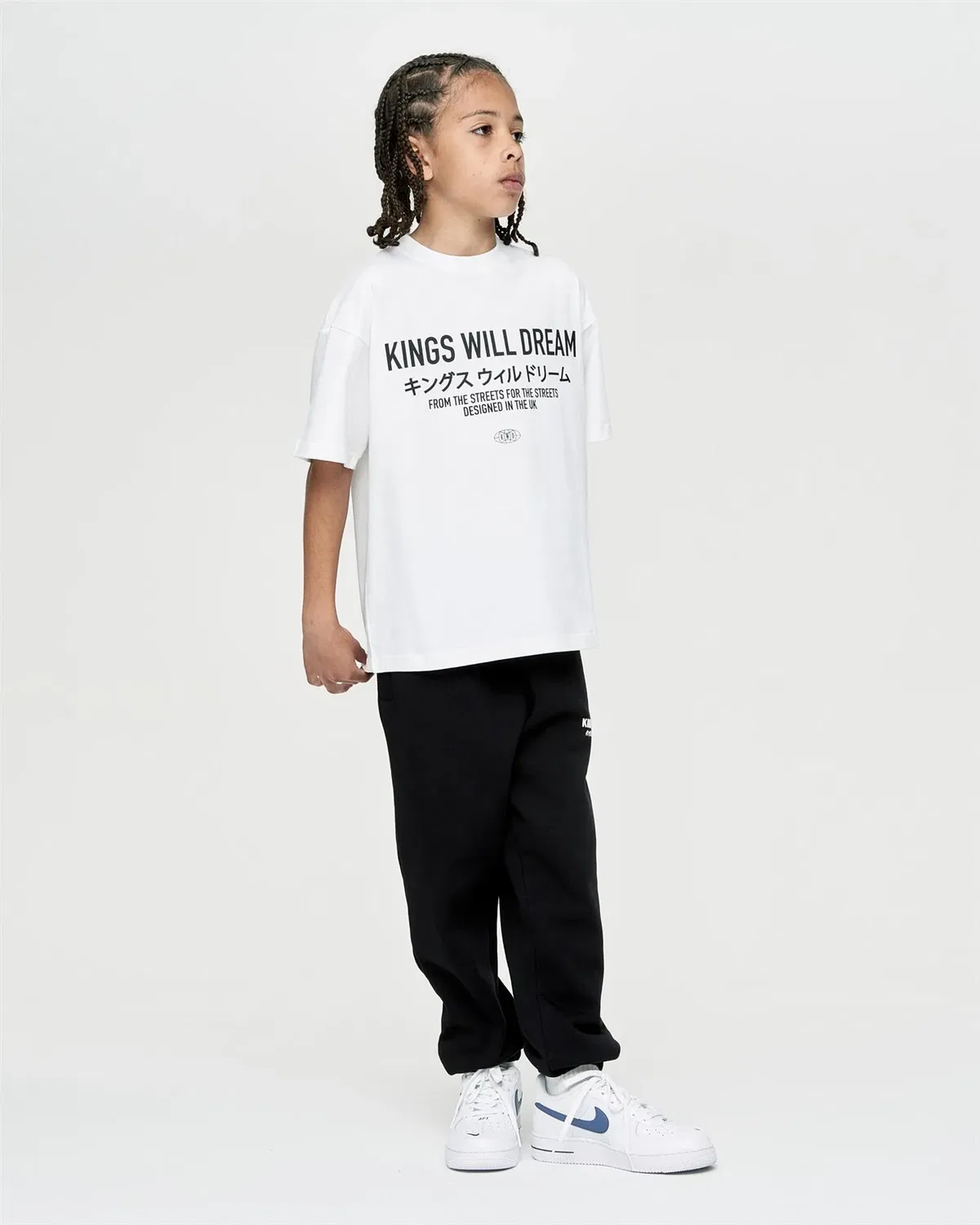 Футболка для мальчиков Oversized Fit Kings Will Dream, белый — фото 3