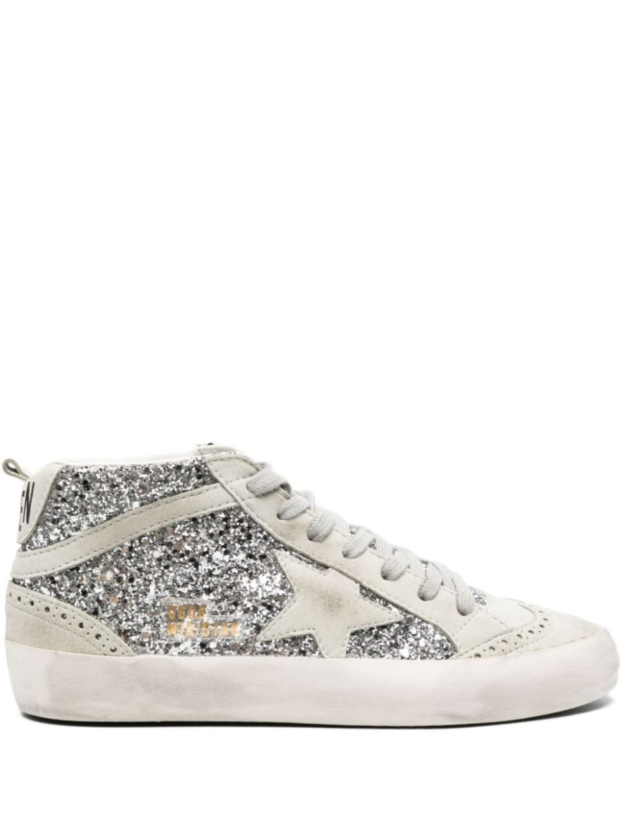 

Golden Goose кеды Mid-Star с блестками, серебристый