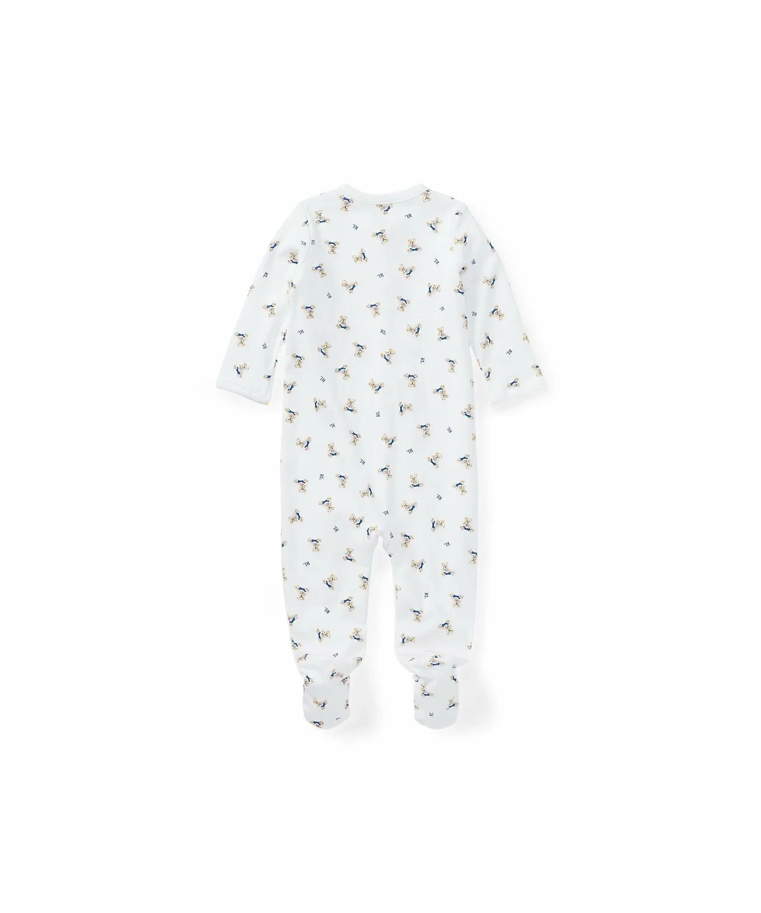 Детский хлопковый комбинезон polo bear Polo Ralph Lauren, 100 White — фото 3