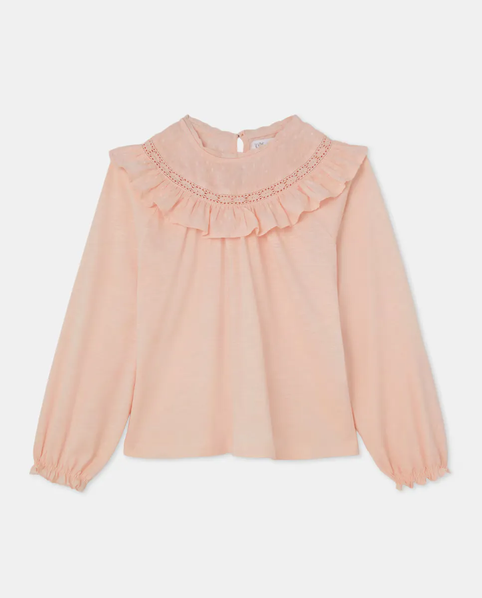 

Романтическая футболка для девочки с длинным рукавом Kids El Corte Inglés, светло-розовый