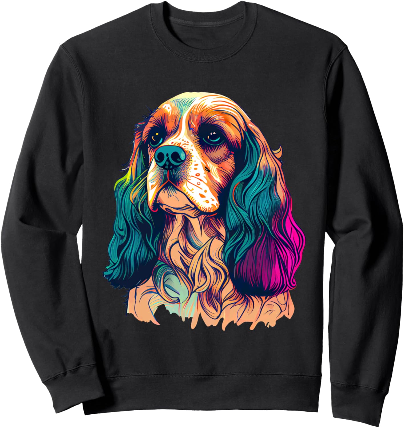 

Яркая толстовка с изображением спаниеля Vivid Spaniel Artful Expression, черный