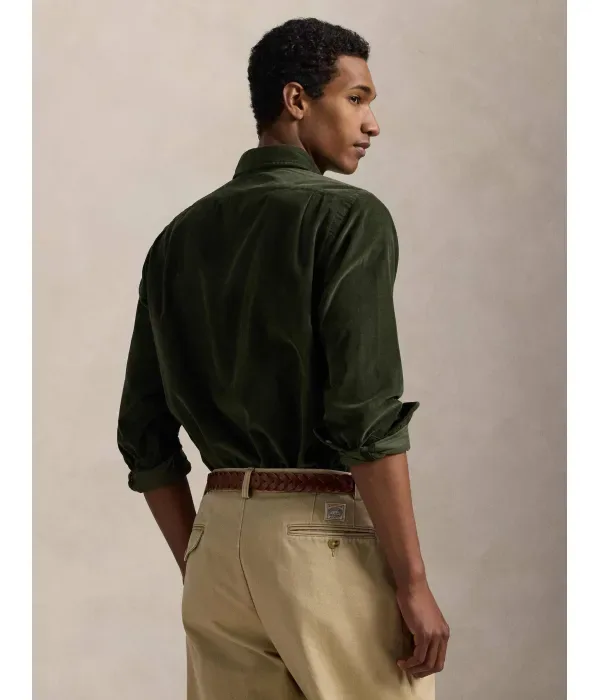 Вельветовая рубашка custom fit Polo Ralph Lauren, оливково-зеленый — фото 3