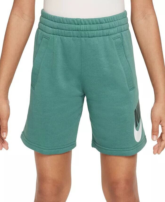 

Шорты из флиса с логотипом и принтом французского трикотажа Big Kids Sportswear Club Nike, зеленый