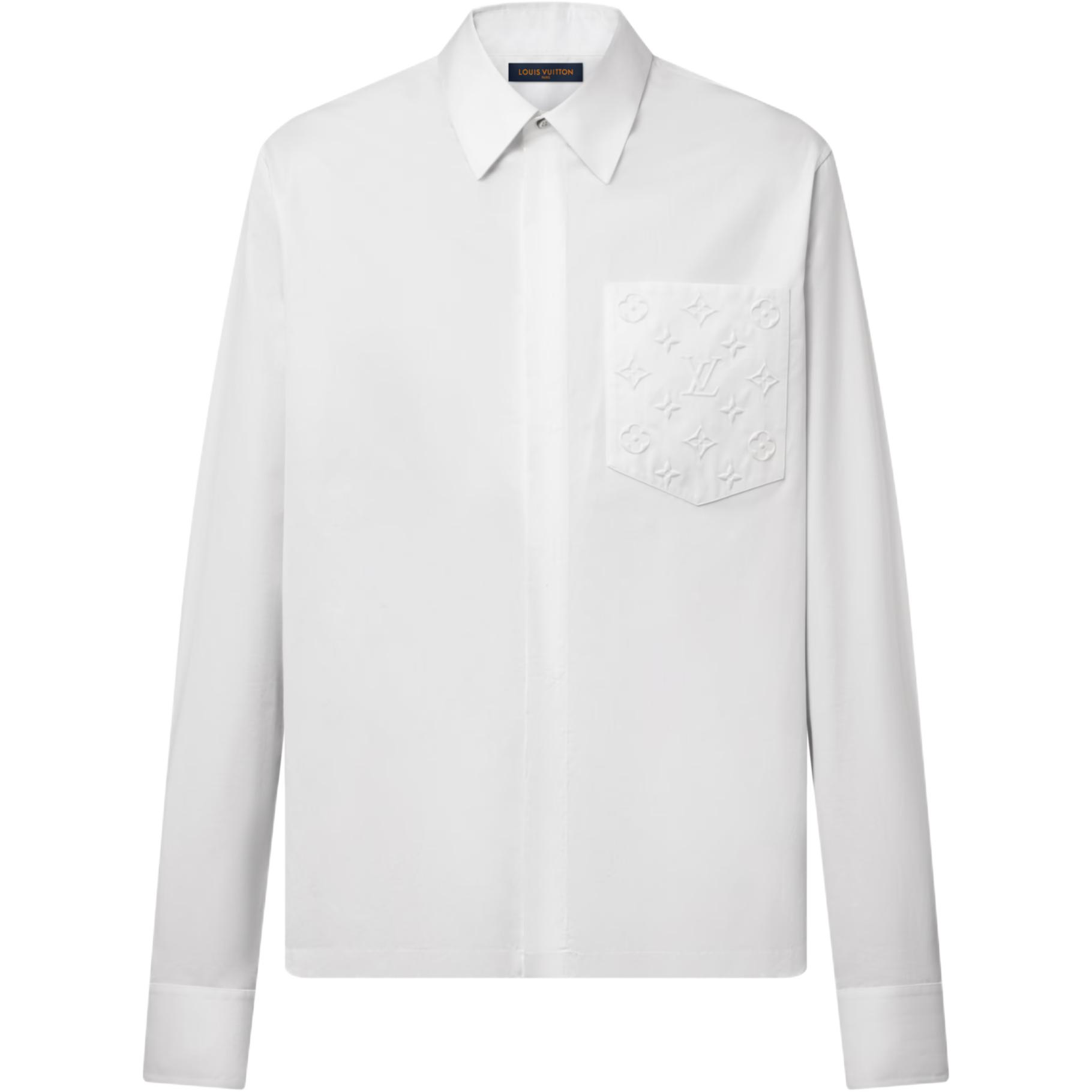 

Louis Vuitton Мужские белые рубашки с острым воротником средней высоты