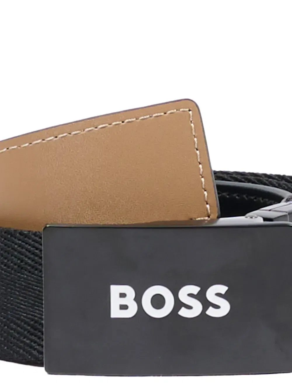 Ремень с пряжкой с логотипом Boss Kidswear, бежевый — фото 3