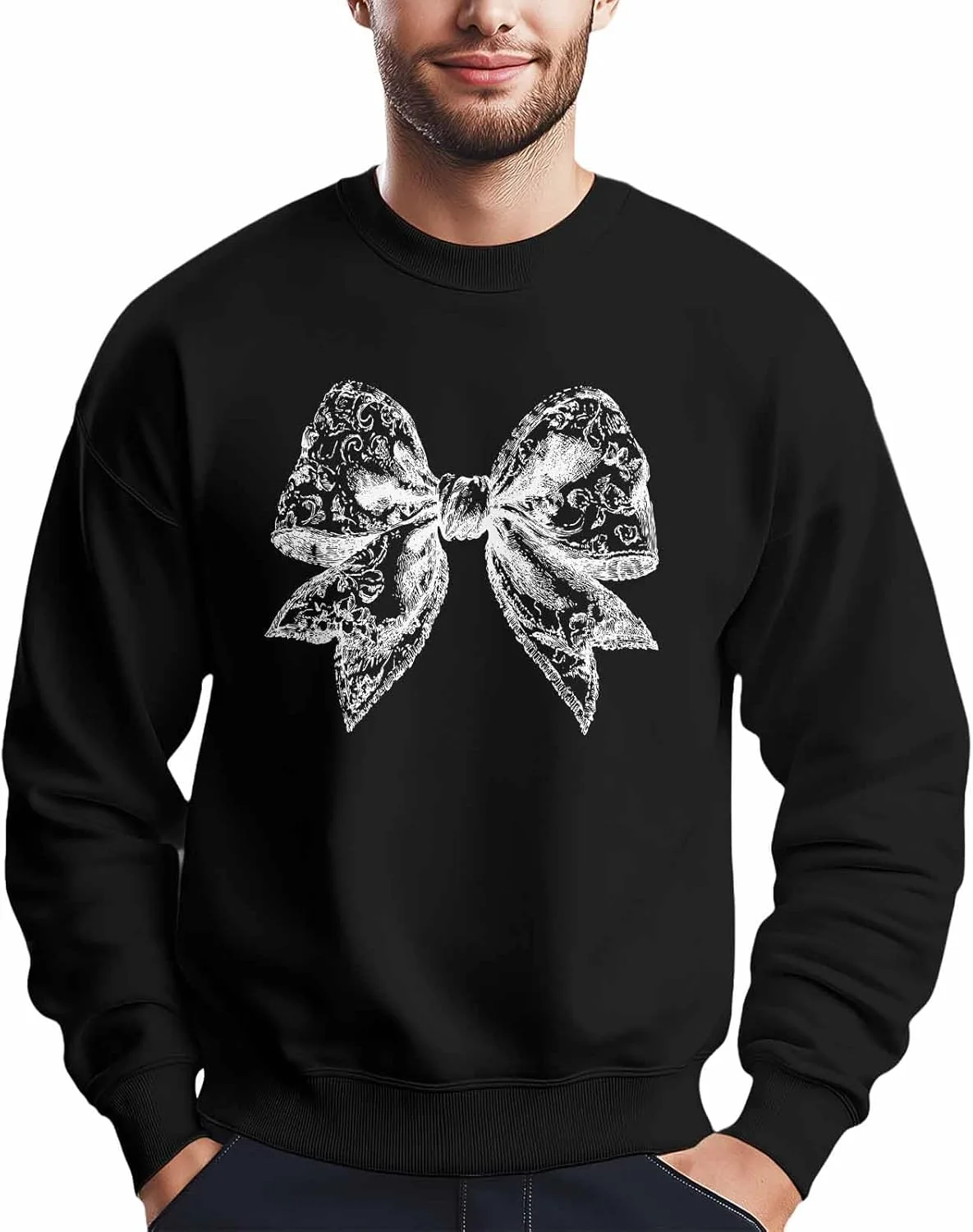 

Мужской свитшот с принтом "Sketch Bow Tie", лонгслив Winvebermior