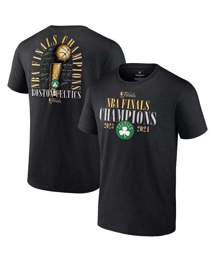 

Мужская черная футболка Boston Celtics 2024 NBA Finals Champions Big Tall Fade Away Jumper Roster Signature Fanatics