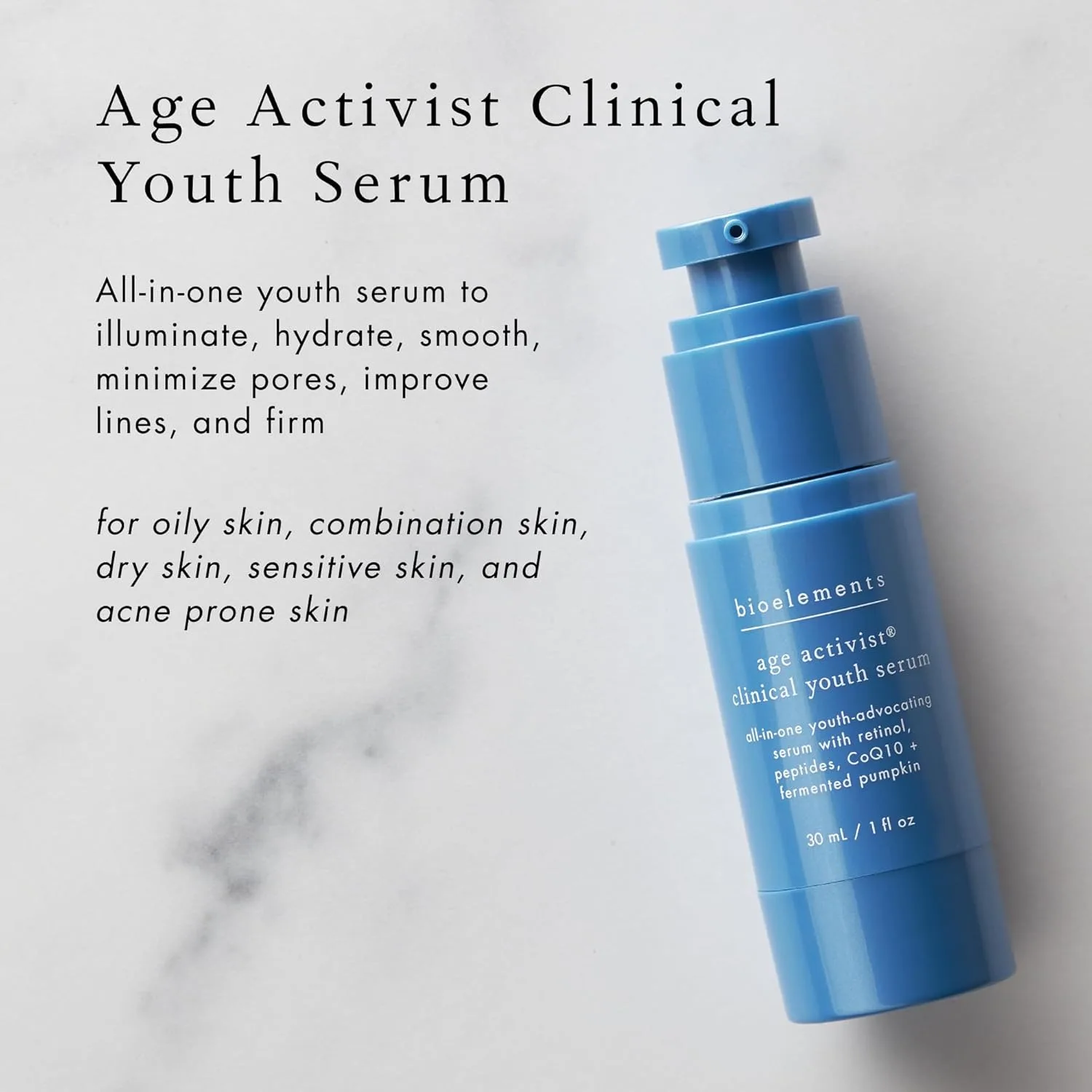 Сыворотка Bioelements — Age Activist Clinical Youth Serum, , увлажняет, отшелушивает, сужает поры и разглаживает, 30 мл — фото 3