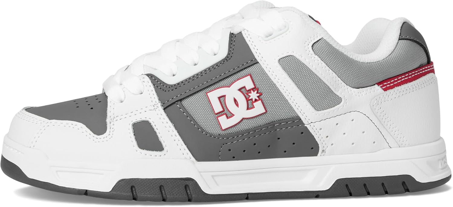 Мужские кроссовки DC Mens Stag для скейтборда Dc Shoes, белый/серый — фото 4