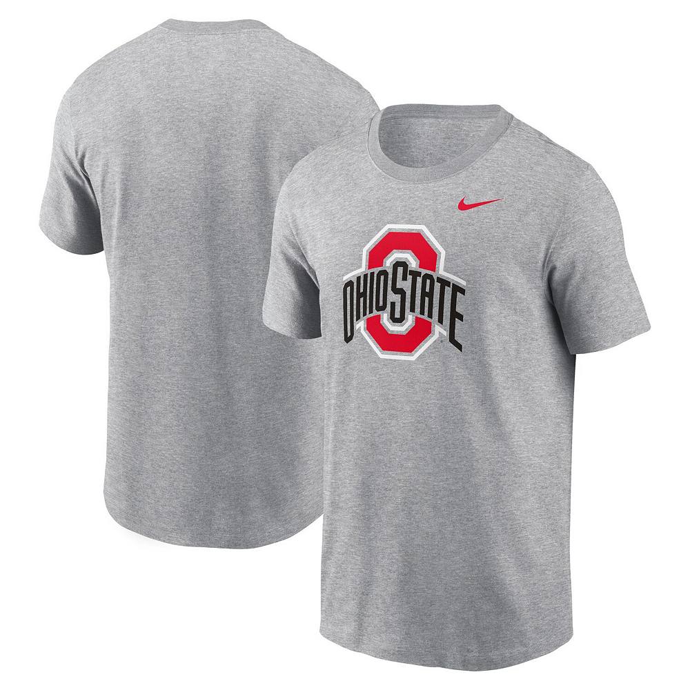 

Мужская футболка с логотипом Nike Heather Grey Ohio State Buckeyes Primetime Evergreen, цвет Osu Grey