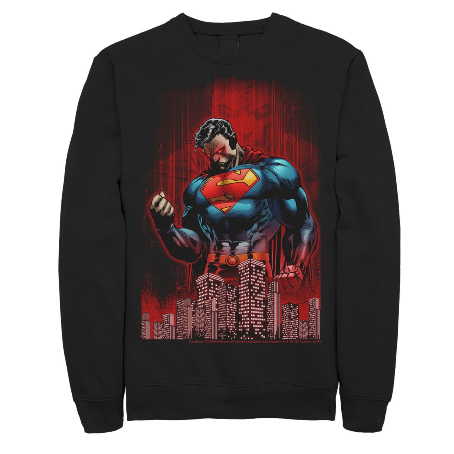 

Мужская толстовка с плакатом Superman Power Flex Skyline Comic DC Comics, черный