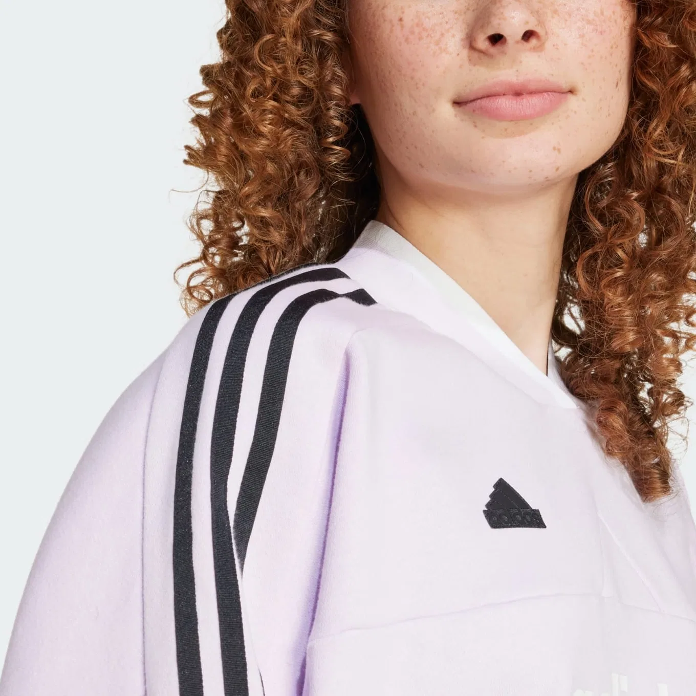 Свитшот женский с вырезом Adidas Ice Lavender — фото 4