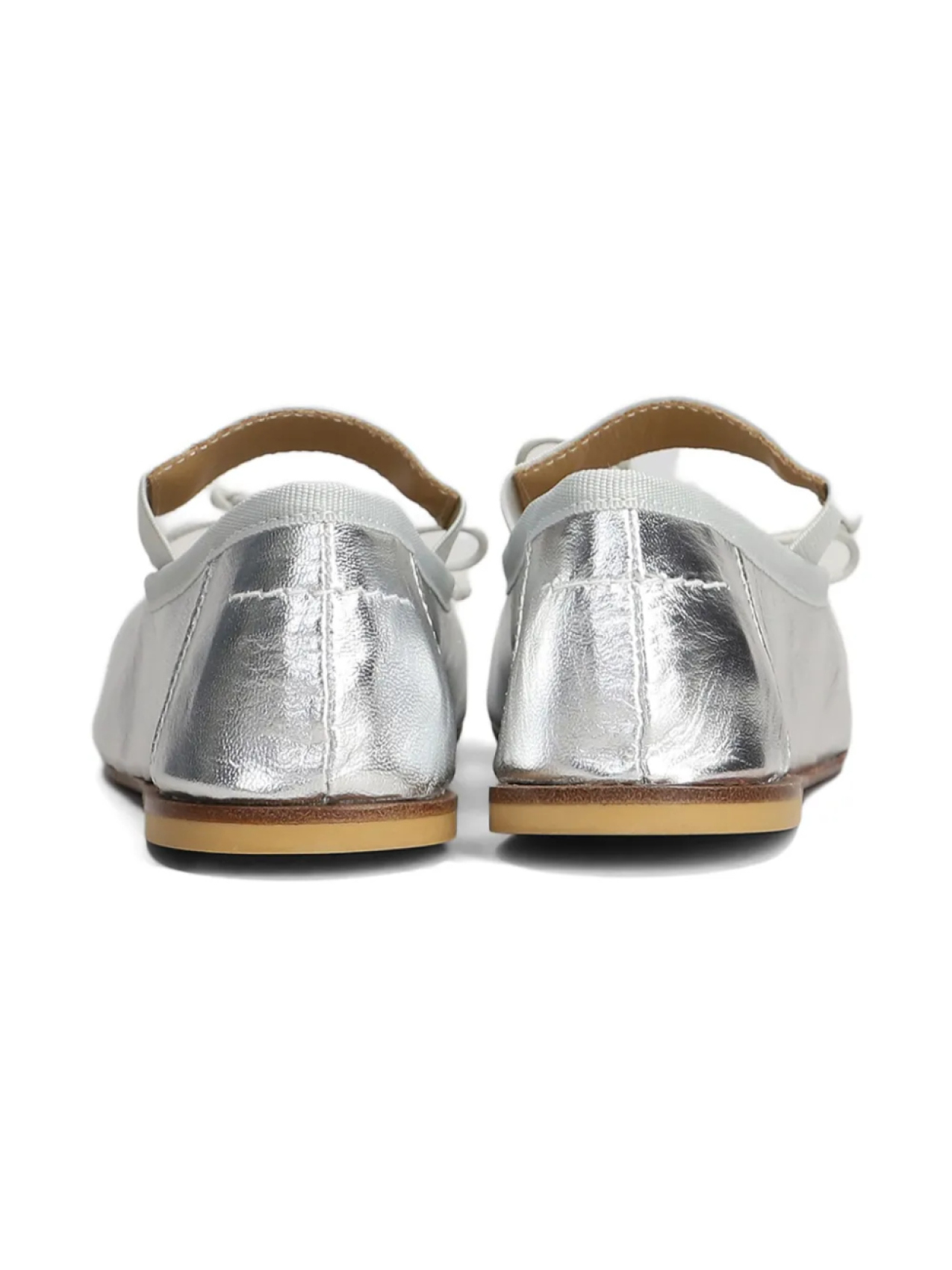 Балетки с цифровым мотивом MM6 Maison Margiela Kids, серебряный — фото 3