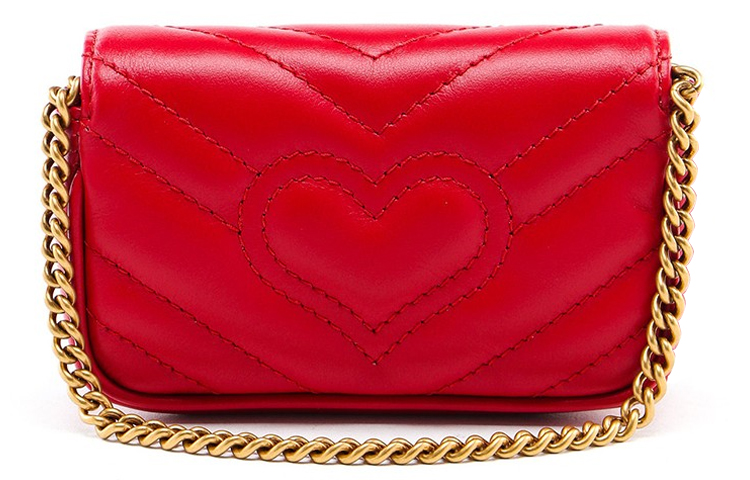 GUCCI Кошелёк GG Marmont из стёганой кожи экстра мини для женщин красный — фото 4