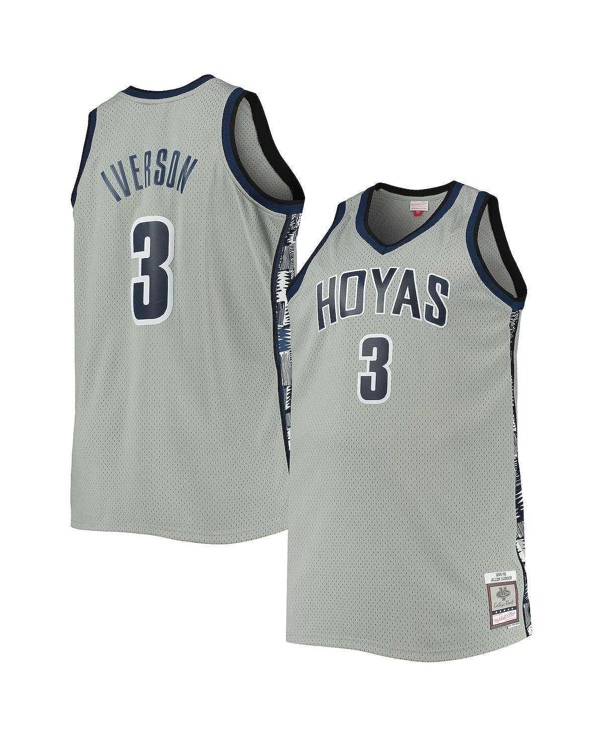 

Мужская футболка Allen Iverson Grey Georgetown Hoyas Big and Tall 1995-96, реплика игрока Mitchell & Ness