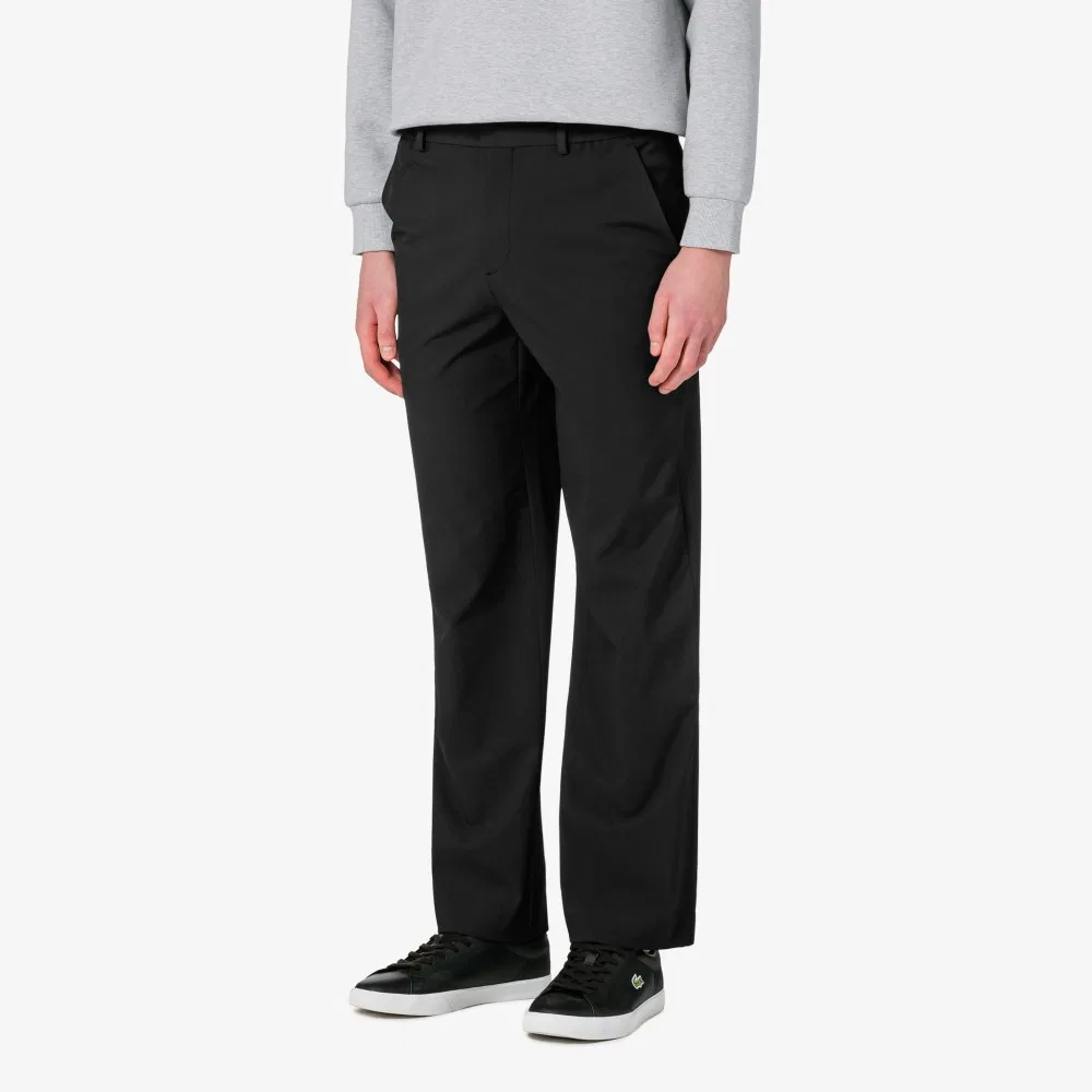 Мужские чёрные лёгкие слаксы полуширокого кроя от Lacoste — фото 2