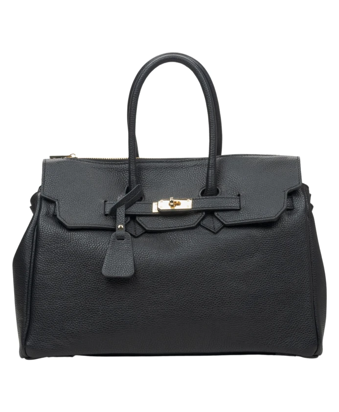 

Черная кожаная сумка-портфель Estro, черный