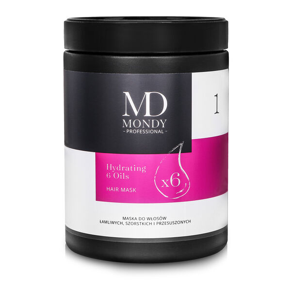 

Маска для ломких, жестких и сухих волос, 1000 мл Mondy Hydrating 6 oils
