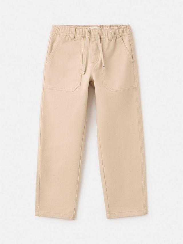 

Детские хлопковые чинос мартин с завязками Mango, Beige