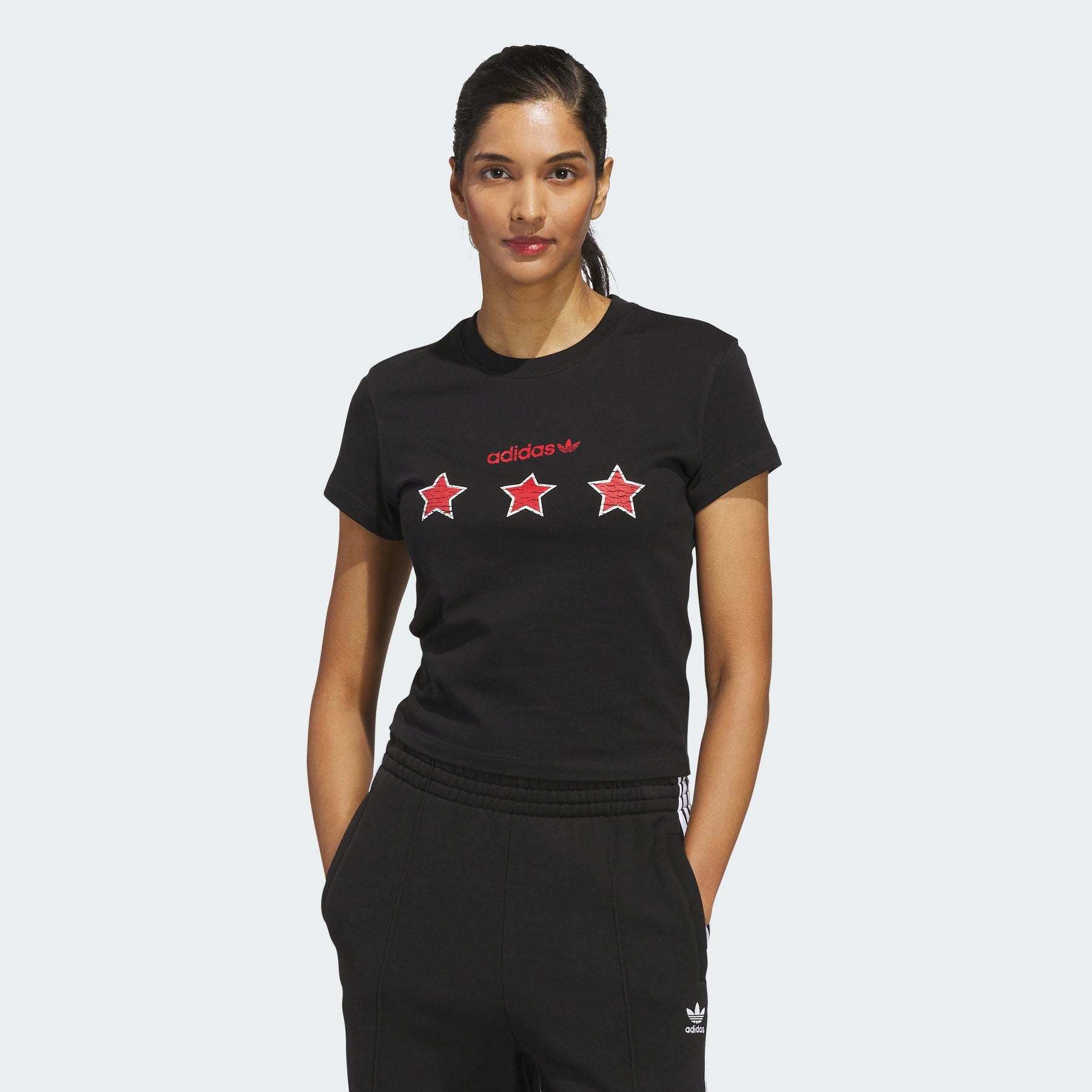 

Тонкая футболка с архивным графическим принтом Adidas, black