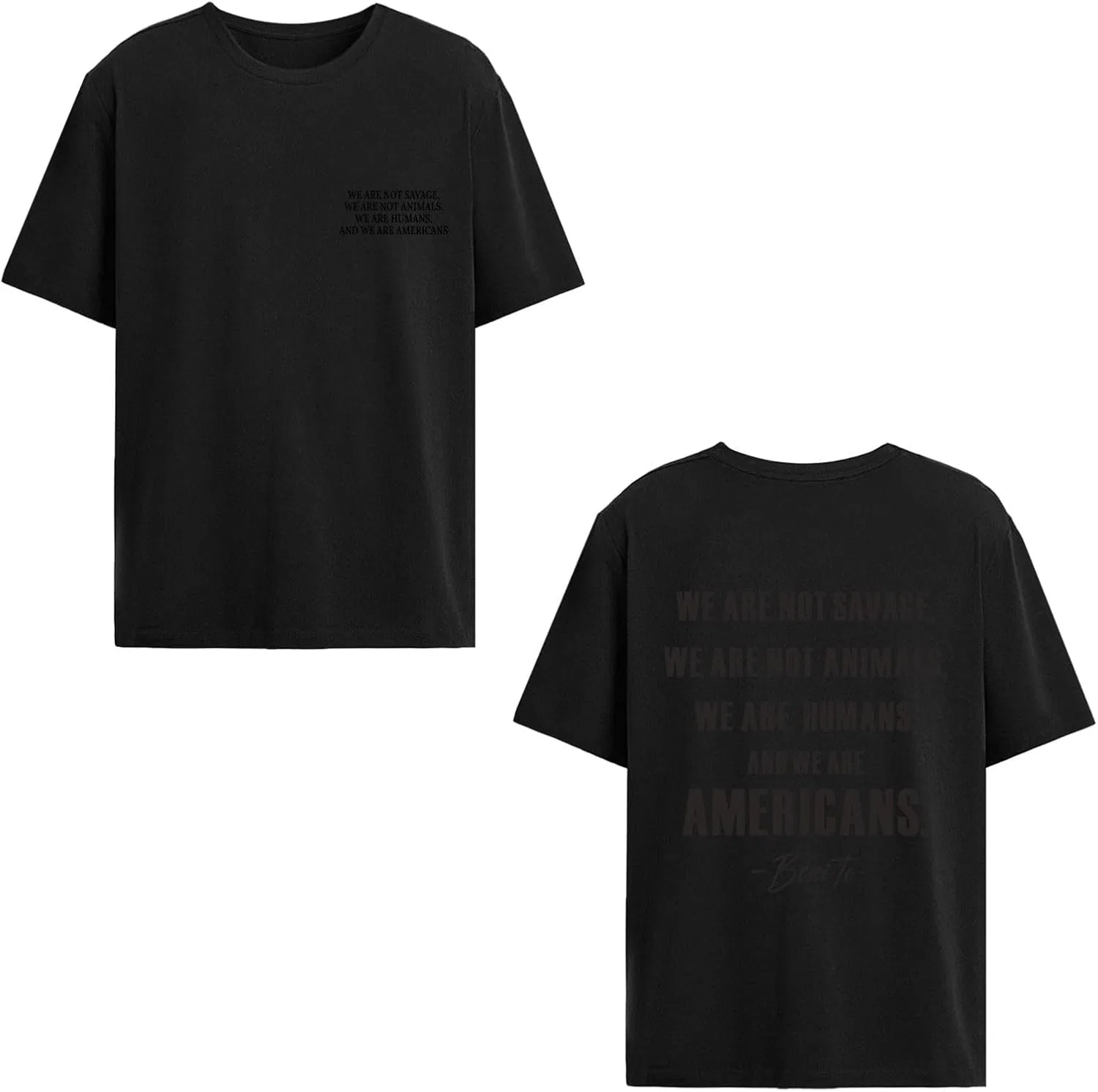 Футболка We are Americans, We are not Savage, We are Humans, 2026 Generic, черный