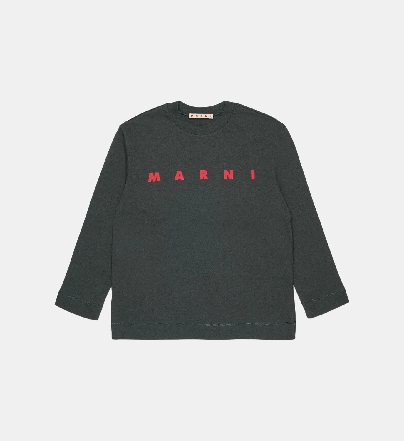 Футболка из джерси с длинными рукавами и логотипом Marni, серый