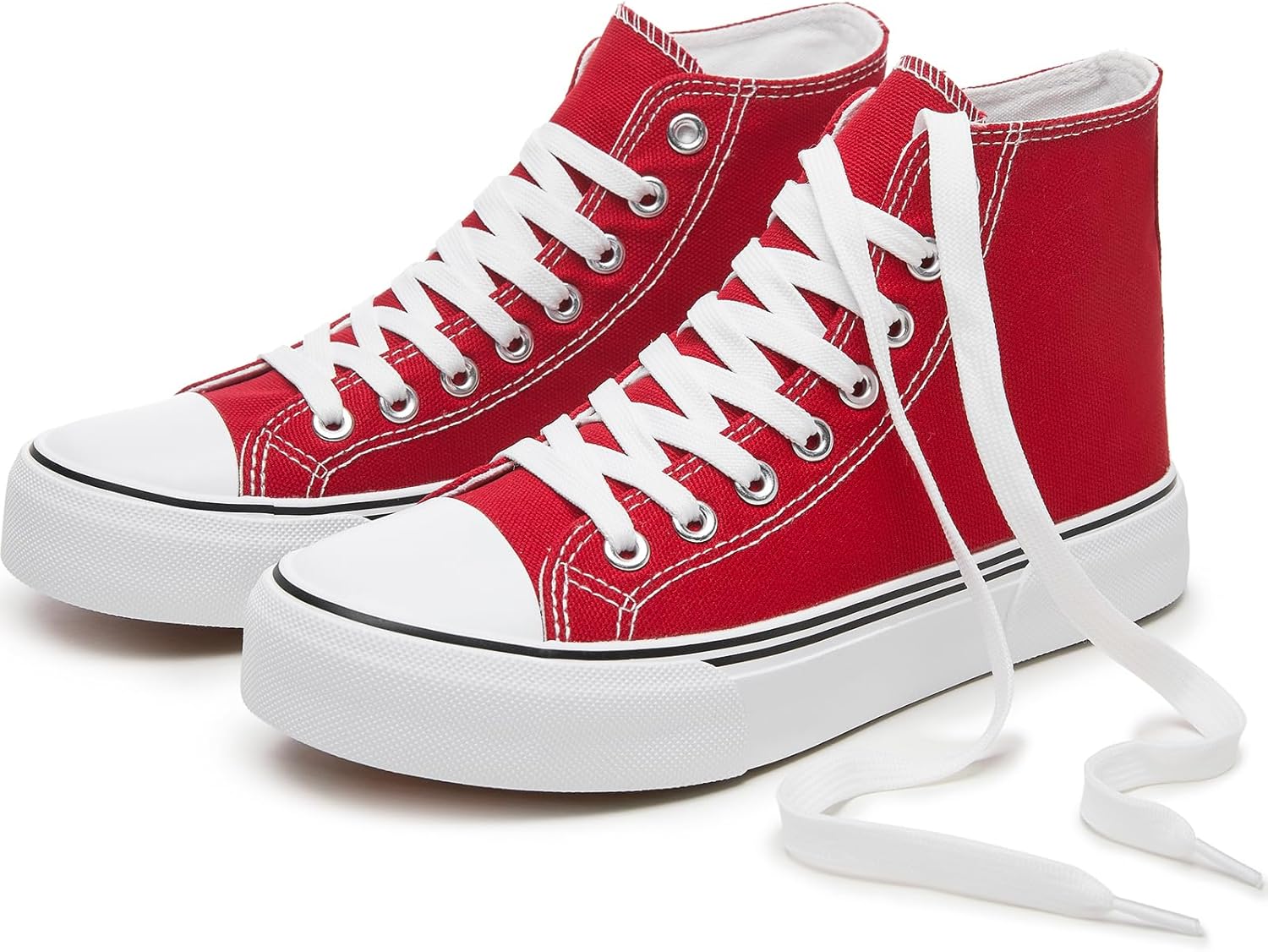 

Кроссовки Hash Bubbie High Top для женщин, классические высокие кеды из ткани с шнуровкой, модные женские кроссовки, красный