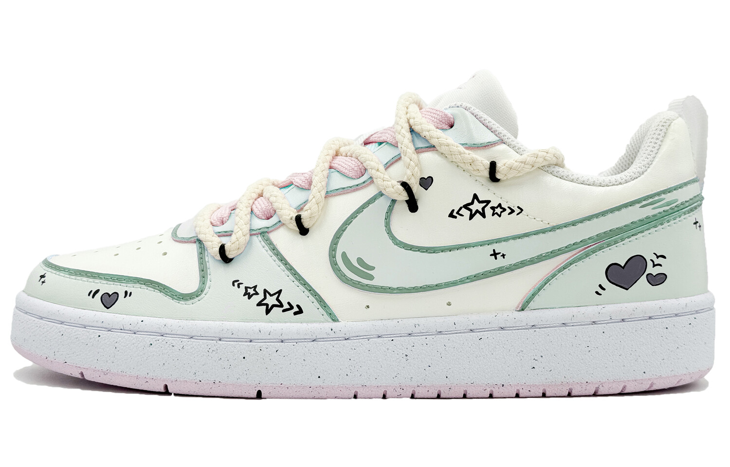 

Кроссовки Nike Court Borough Skateboard Shoes Women's Low-Top Green, Зеленый, Кроссовки Nike Court Borough Skateboard Shoes Women's Low-Top Green