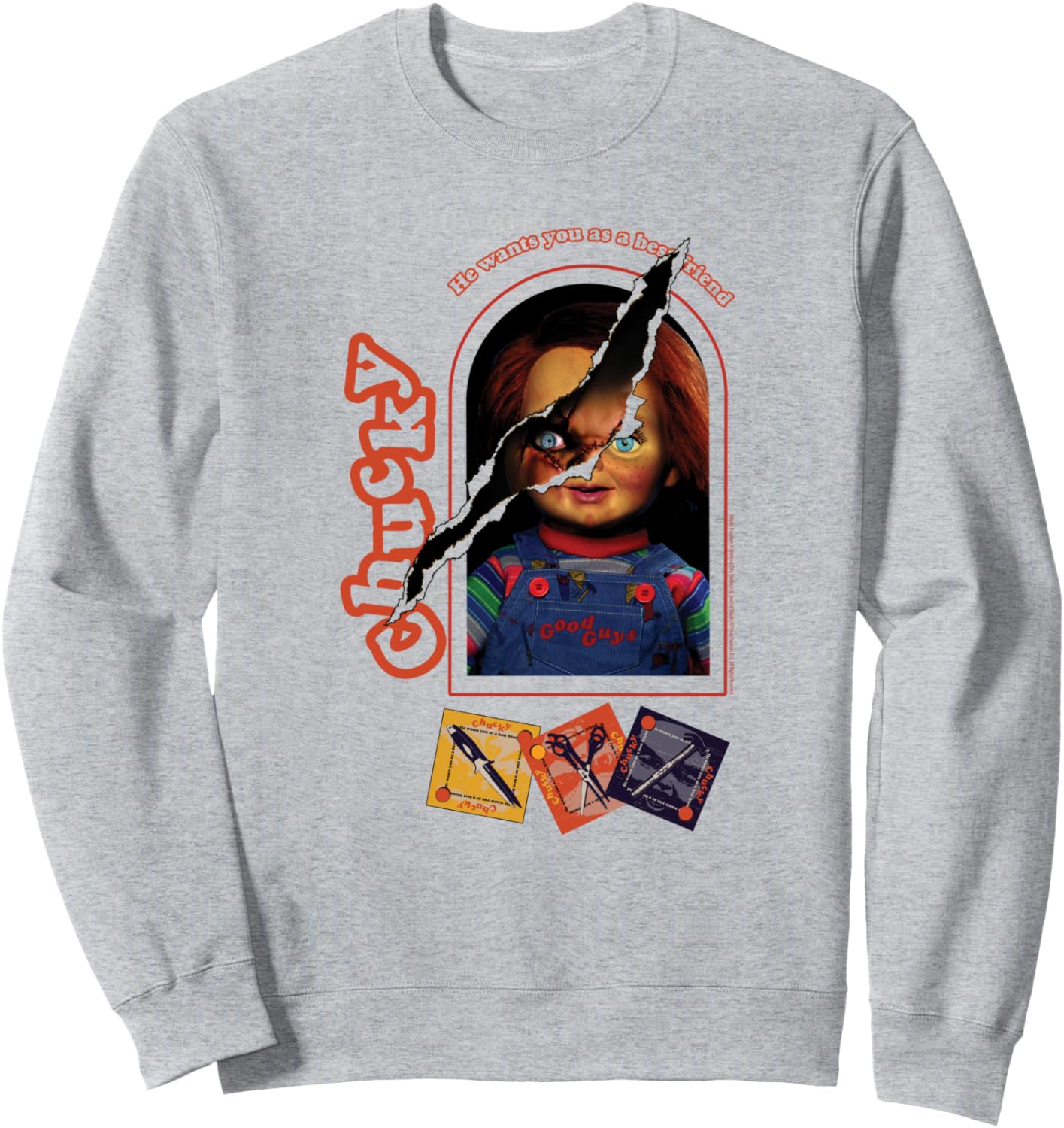 

Толстовка Лучшие друзья Чаки, серая Nbc Store