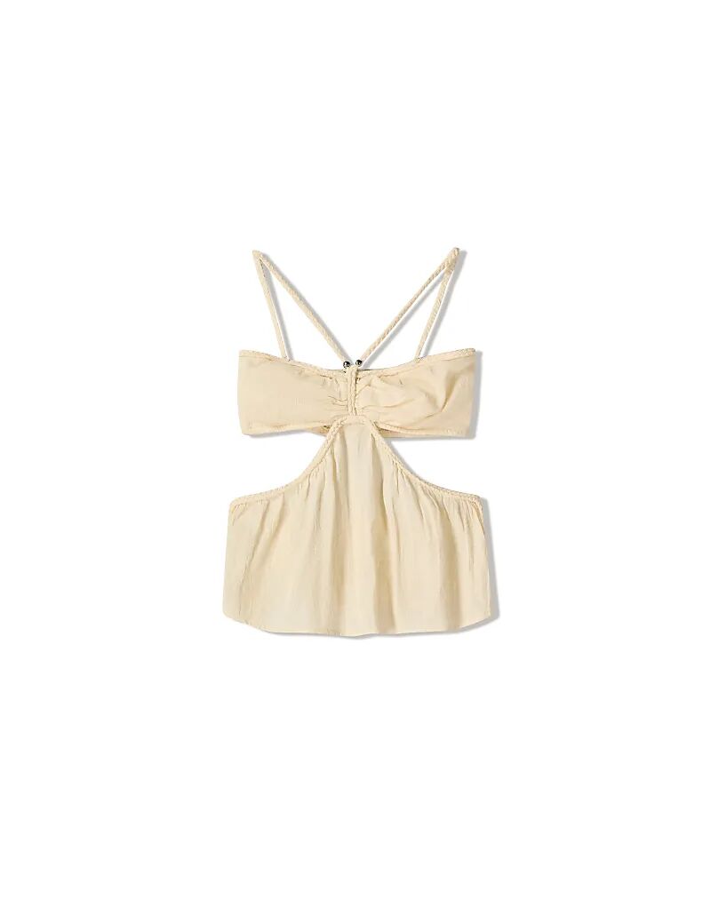 

Белый топ Bershka с вырезом