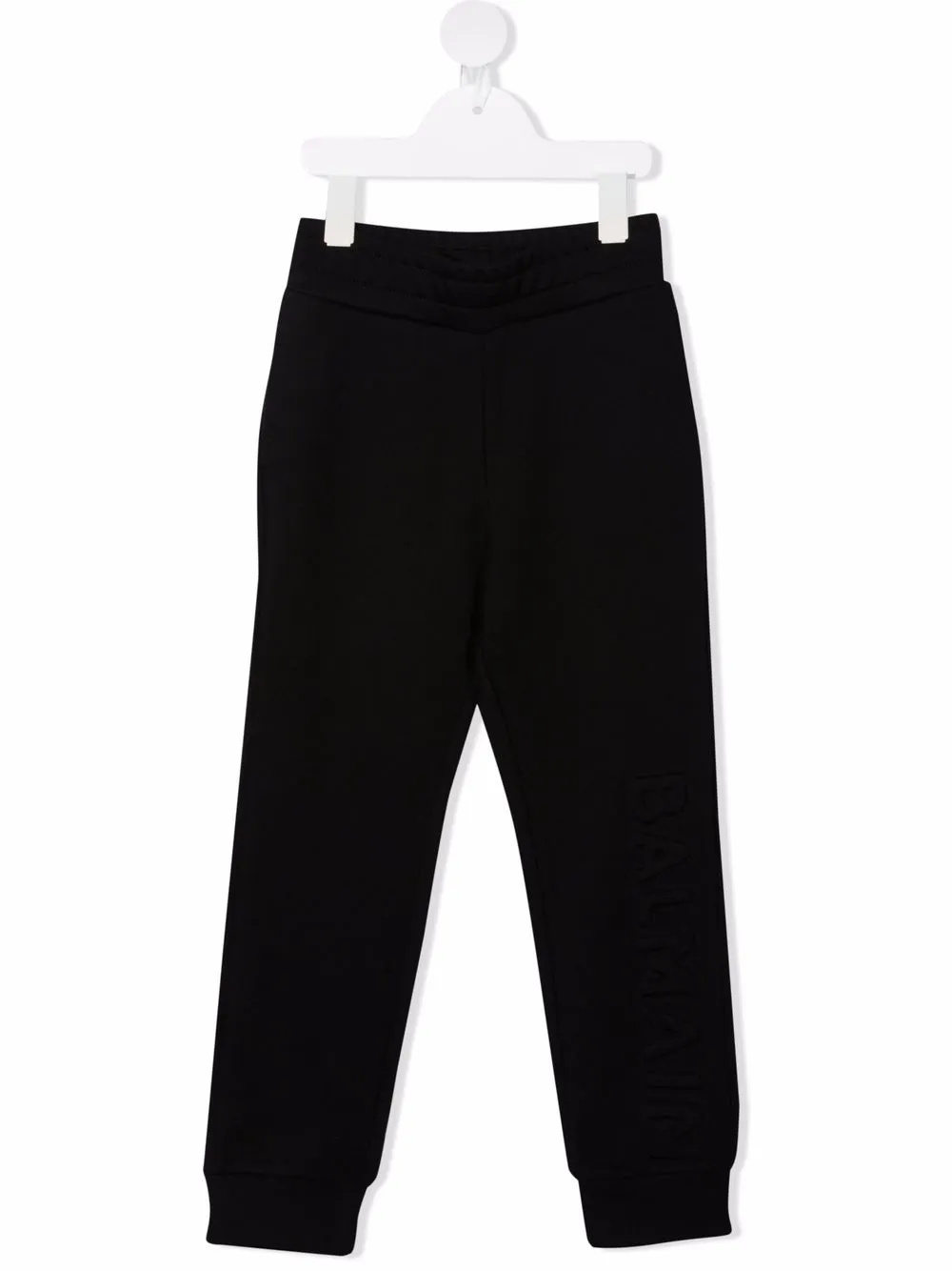 Спортивные брюки с тисненым логотипом Balmain Kids, черный