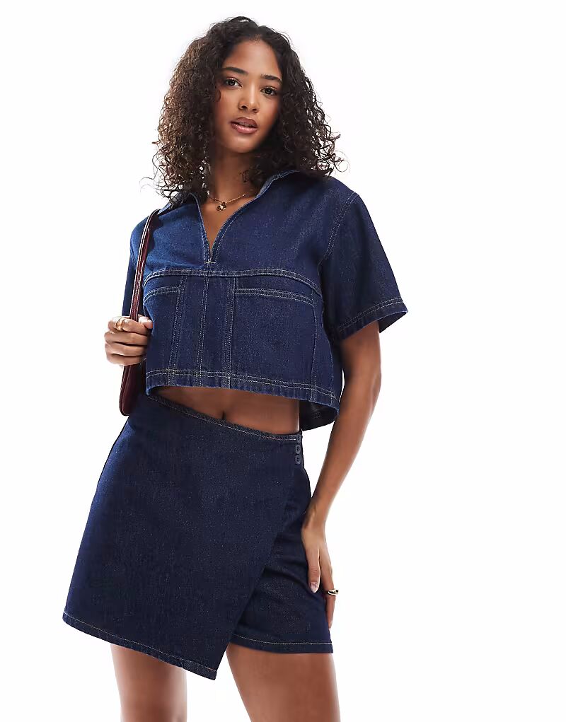 

Джинсовые шорты в цвете полоскания ASOS DESIGN