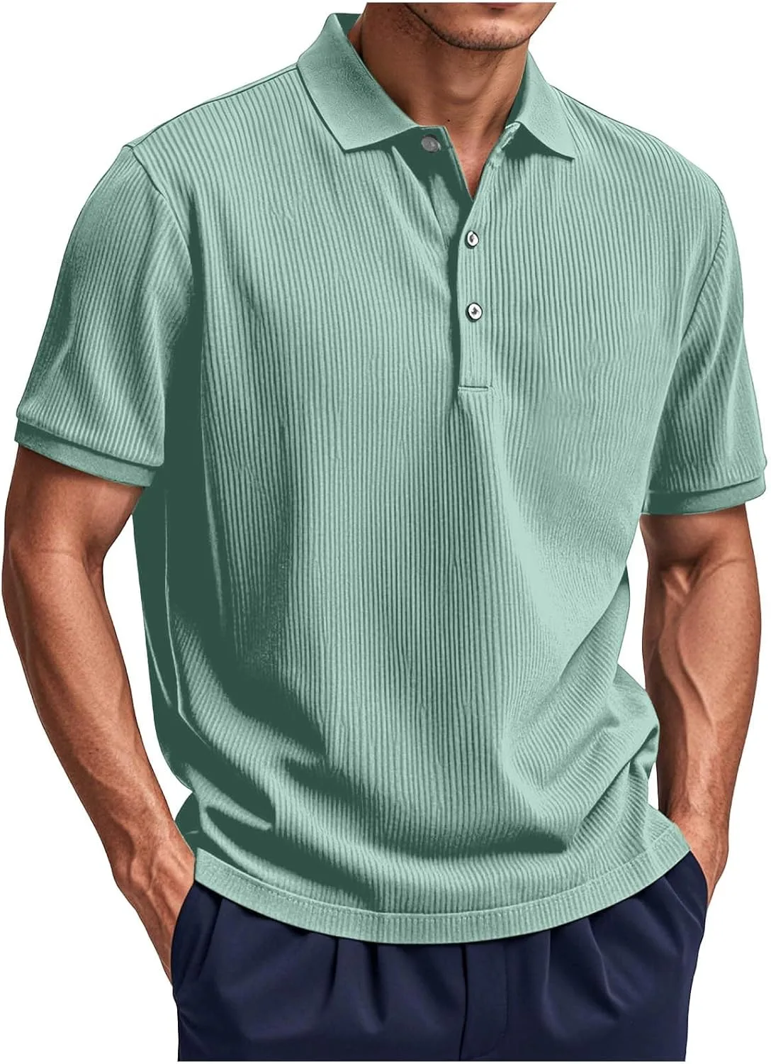 

Мужская поло с рифленым воротником и влагоотводящей тканью