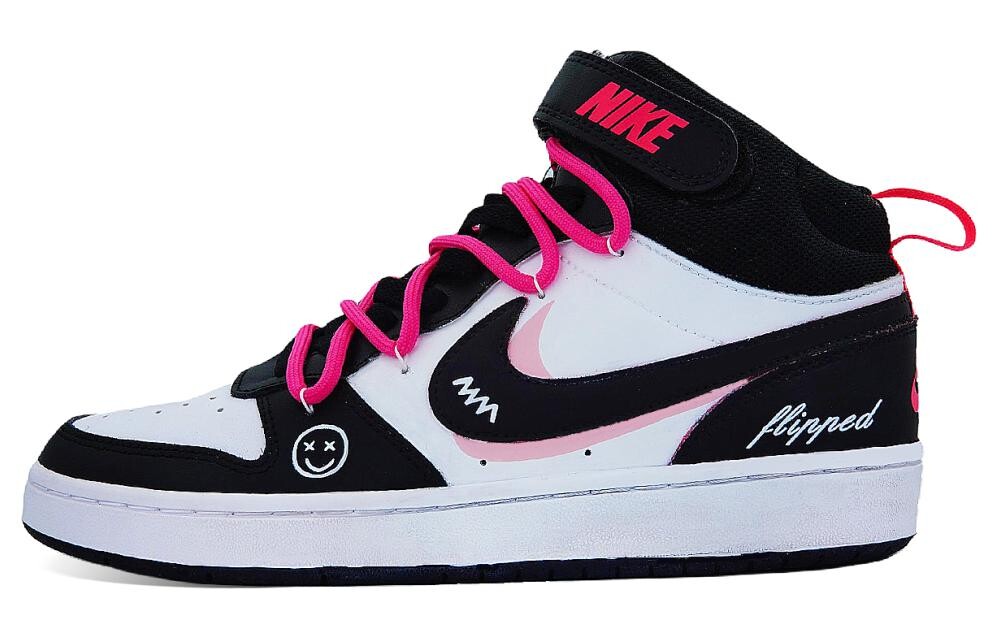 

Кроссовки Nike Court Borough Skateboarding Shoes Women's Mid-top Black/pink, черный