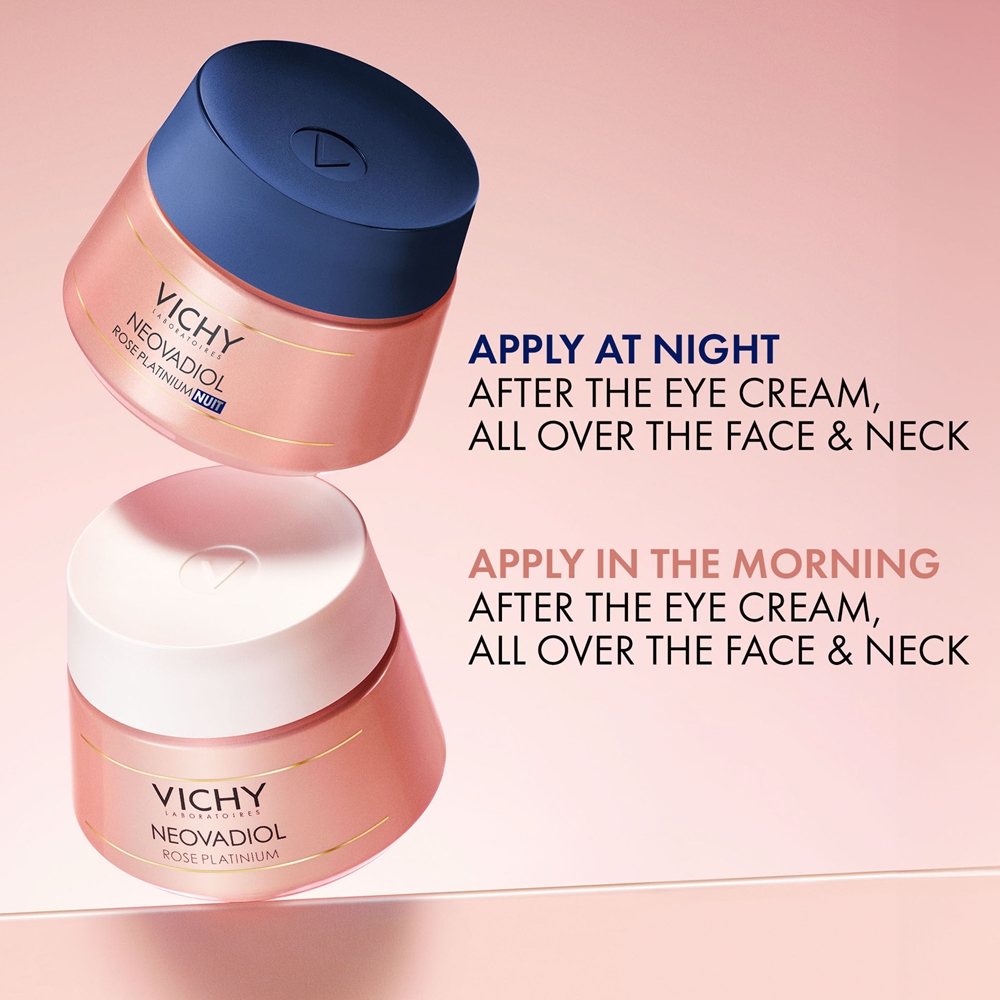 Крем для лица SPF VICHY Освежающий и уплотняющий ночной Neovadiol Rose Platinum для зрелой кожи — фото 4