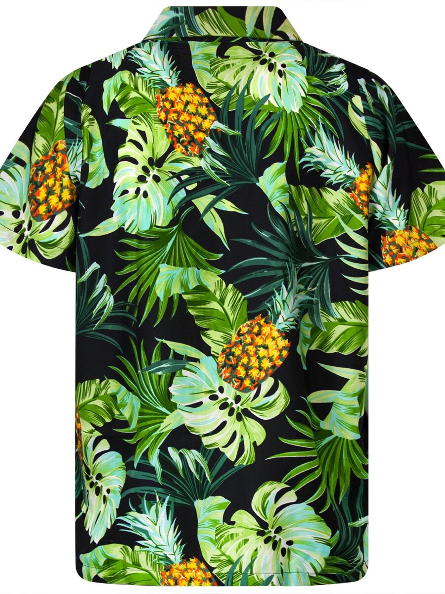 Рубашка на пуговицах классического кроя King Kameha Pineapple Leaves, черный — фото 2
