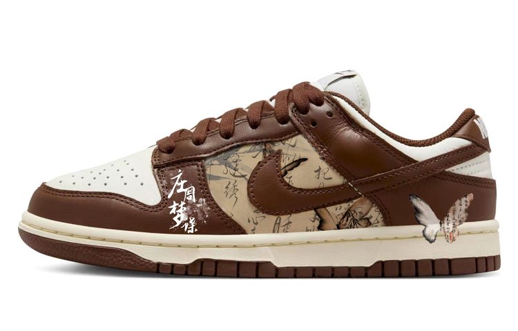 

Кроссовки Nike Dunk Skateboard Shoes Women's Low-Top White Brown, Коричневый, Кроссовки Nike Dunk Skateboard Shoes Women's Low-Top White Brown