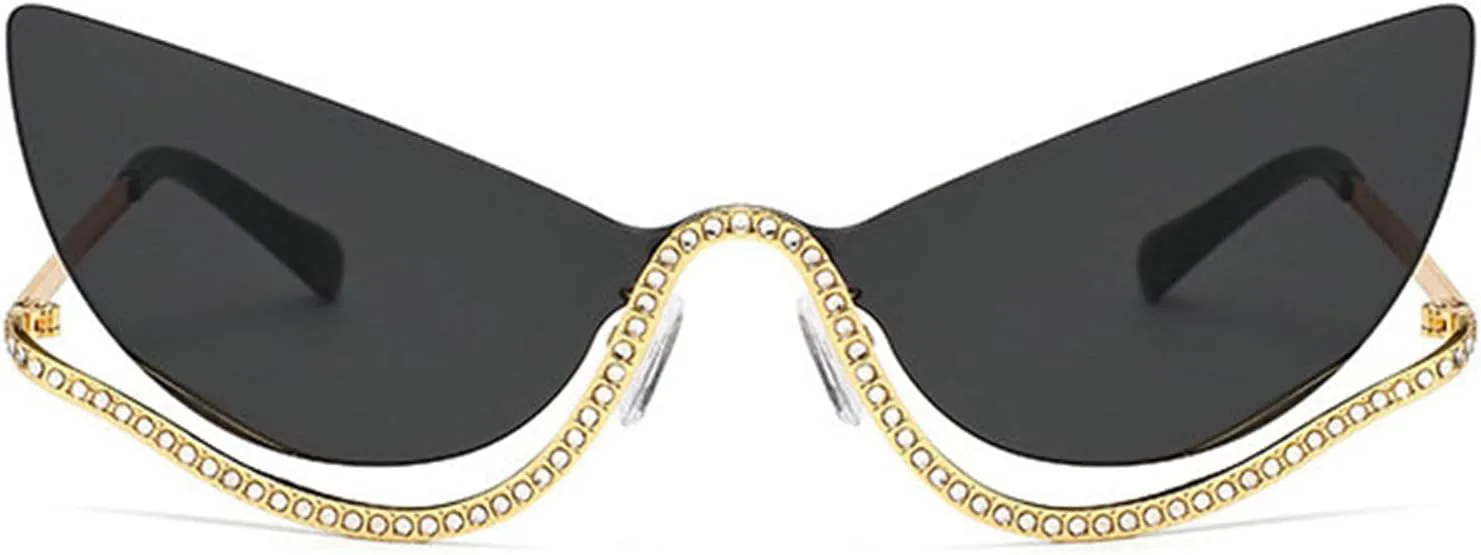 

Солнцезащитные очки "кошачий глаз" большого размера для женщин, сверкающие стразами, модные ретро-очки с бриллиантами, защита от ультрафиолета UV400 helena, C1