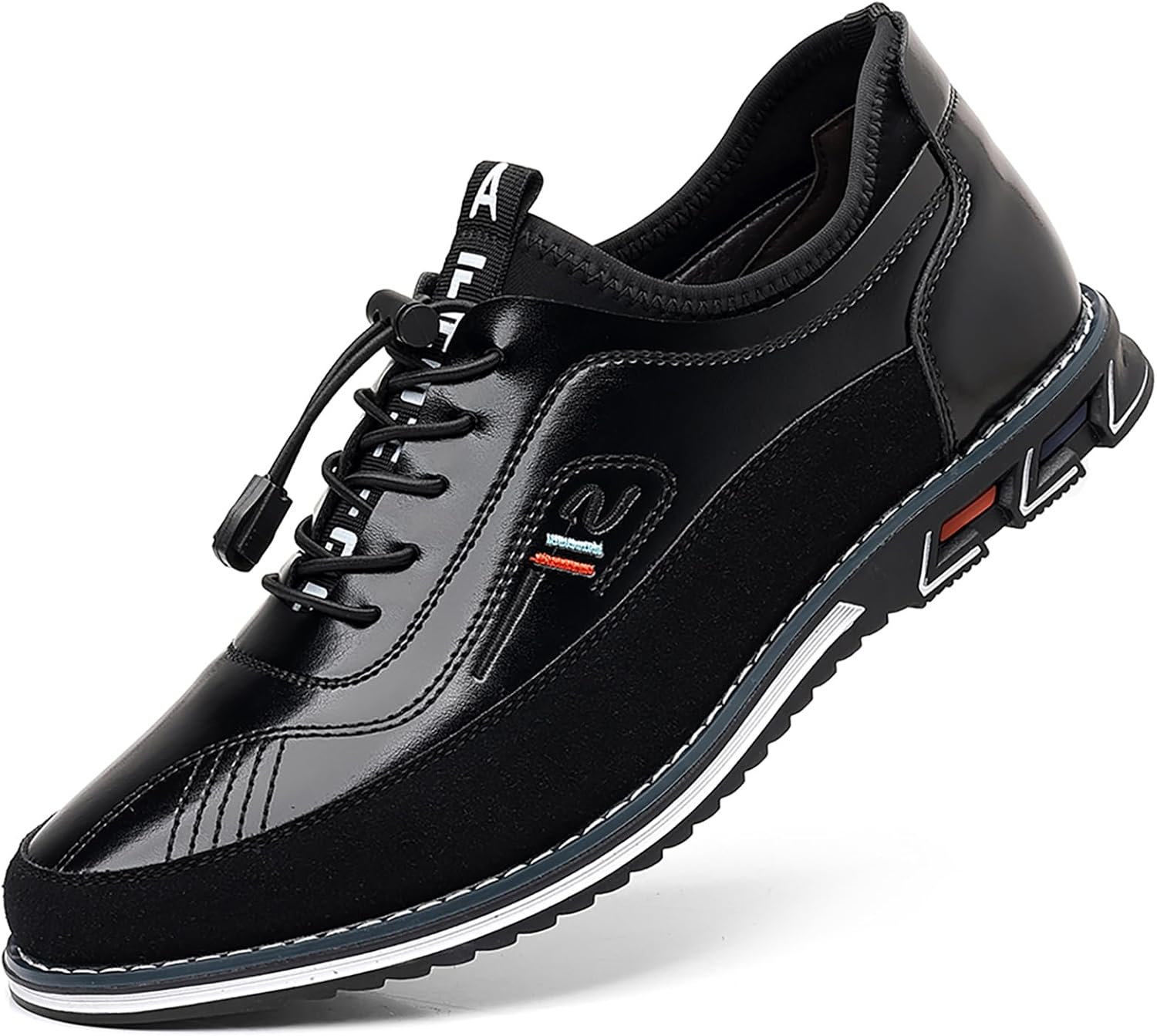 

Мужские повседневные кеды с плоской подошвой, модный круглый носок, шнуровка, мягкая подошва, противоскользящие, легкие, формальные, удобные для ходьбы, дезайнерские оксфорды Qeosnbx, черный