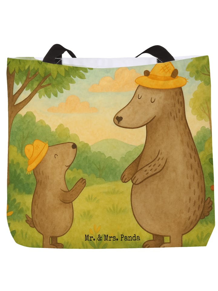 

Mr. & Mrs. Panda Сумка с изображением медведя и шапки, без надписи, белого цвета