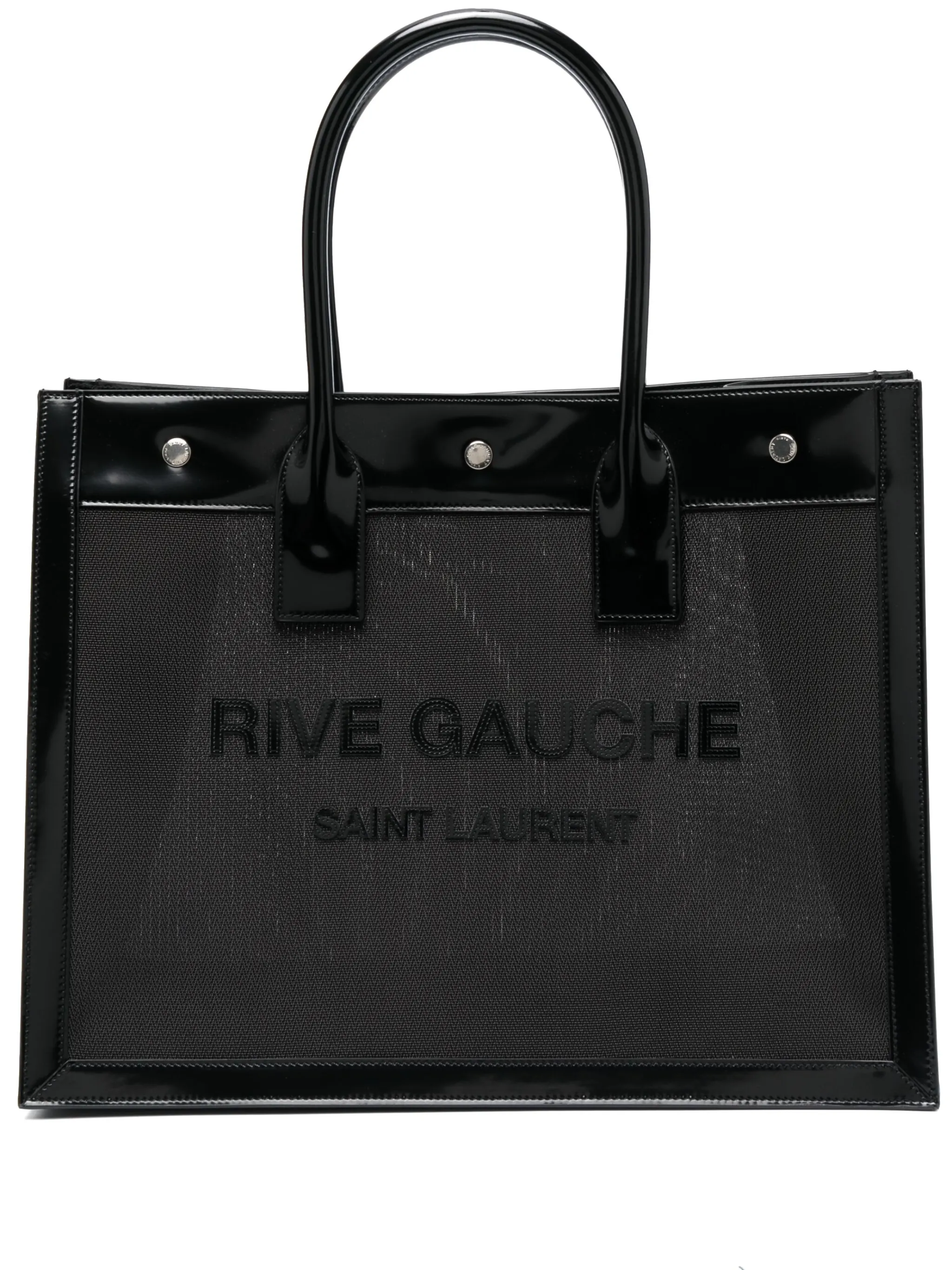 

Лакированная сумка-тоут Rive Gauche Saint Laurent, черный