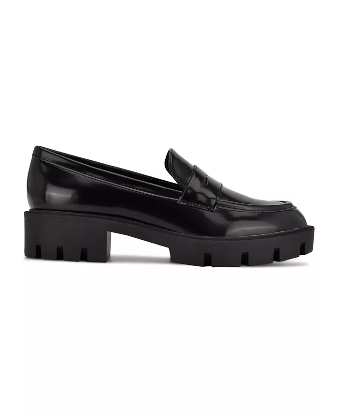 Женские пенни-лоферы Maibel на массивной подошве Nine West, черный — фото 2
