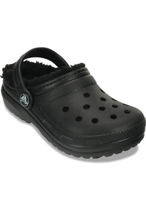 Детские классические домашние тапочки-сабо на подкладке Crocs, Black Black — фото 2