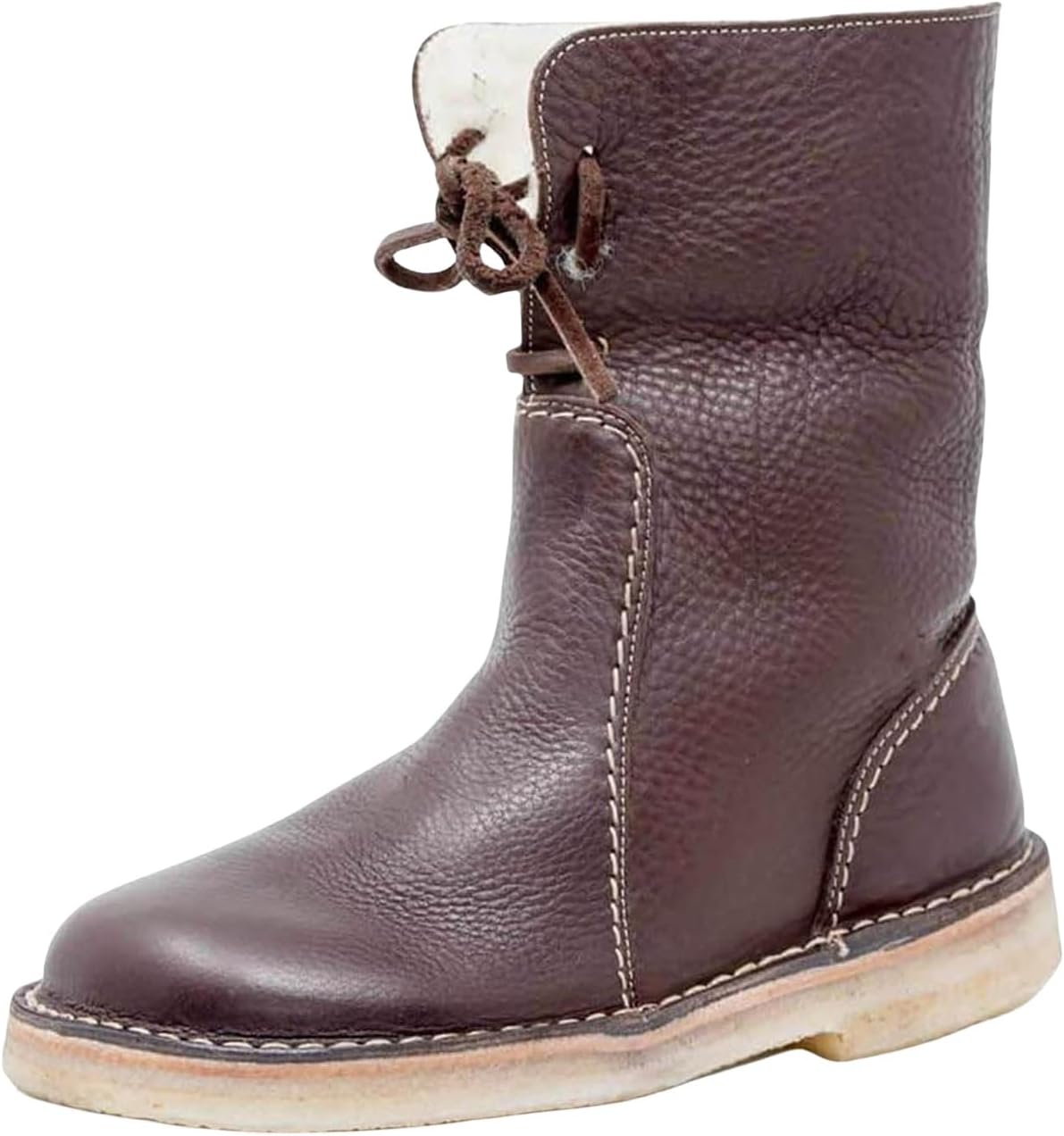 

Зимние сапоги для женщин Женские средние теплые водонепроницаемые сапоги с подкладкой Классические противоскользящие с искусственным мехом Модные снежные ботинки Удобные для прогулок на улице Винтажные низкие каблуки Generic, Coffee