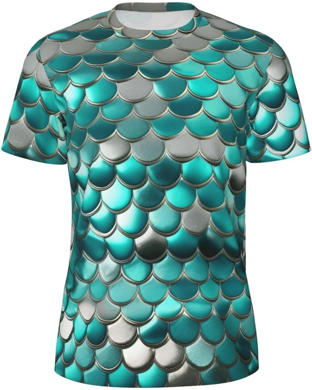

Футболка мужская Mermaid Scale Print, легкая, для спортзала YANYU