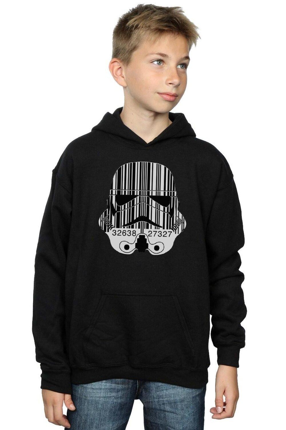 

Толстовка со шлемом штурмовика со штрих-кодом Star Wars, черный