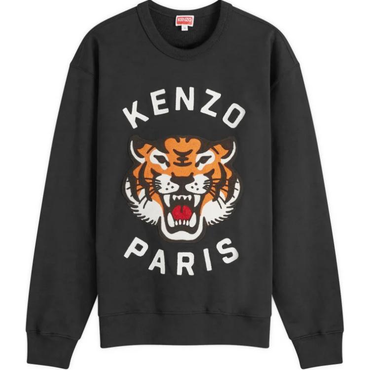 

Толстовка с круглым вырезом и вышивкой Lucky Tiger KENZO, черный