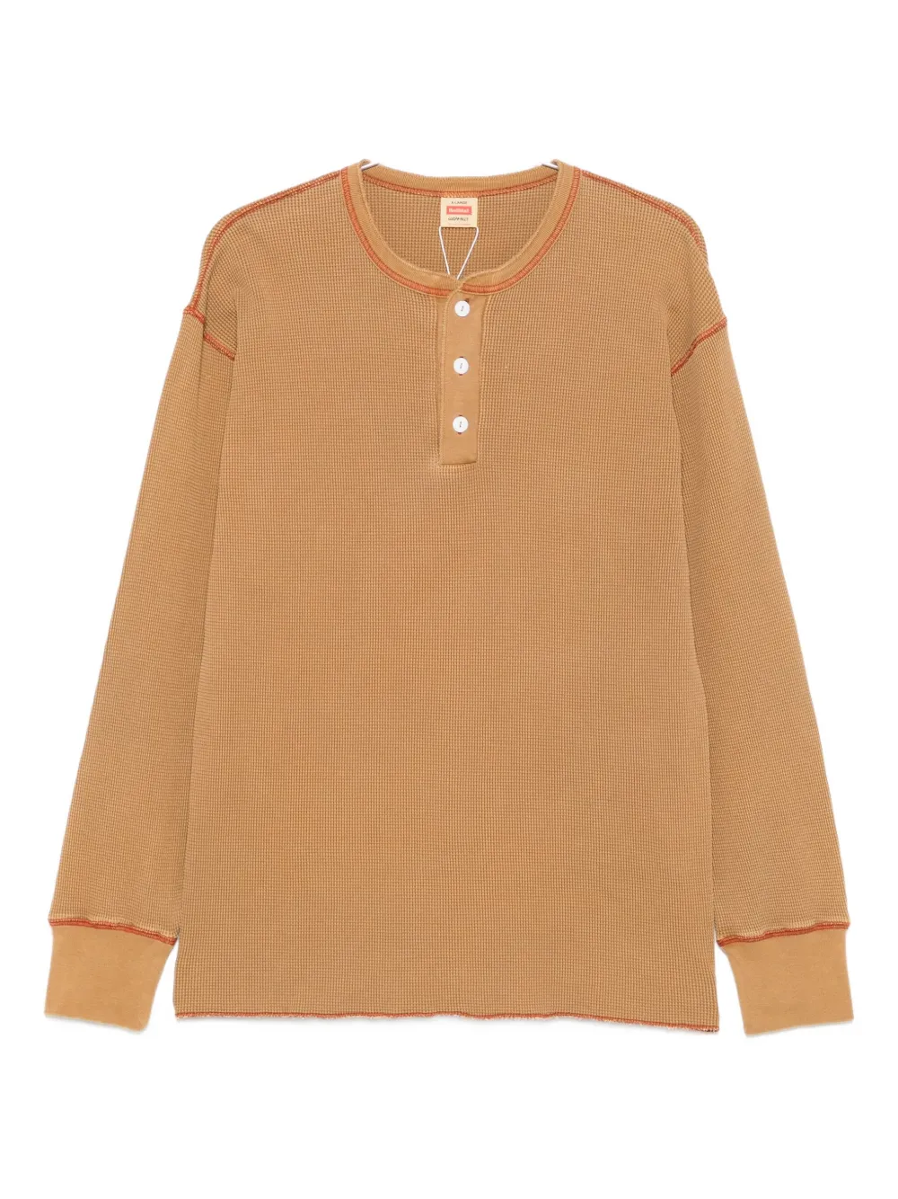 

Вафельный свитер с планкой на пуговицах Gramicci, коричневый