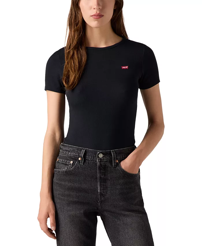 

Женская футболка Hayes с коротким рукавом и круглым вырезом, приталенная Levi's, черный